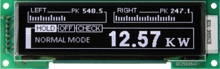 OLED-дисплей с количеством символов 20х2 и встроенной памятью 512 кБ